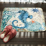 Marineserie Muster Bad WC Anti-Rutsch-Matte Flanell Saugfähige Fußmatte, 46x76cm, 50x80cm