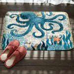 Marineserie Muster Bad WC Anti-Rutsch-Matte Flanell Saugfähige Fußmatte, 46x76cm, 50x80cm