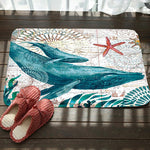 Marineserie Muster Bad WC Anti-Rutsch-Matte Flanell Saugfähige Fußmatte, 46x76cm, 50x80cm