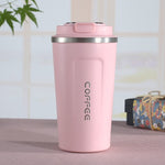Smart Version Doppelter Edelstahl 304 Kaffeebecher Auto Thermosbecher Reise Thermobecher, 380ml Blau, 380ml Pink, 380ml Weiß, 380ml Schwarz, 380ml Grün, 510ml Weiß, 510ml Schwarz, 510ml Grün, 510ml Blau, 510ml Pink