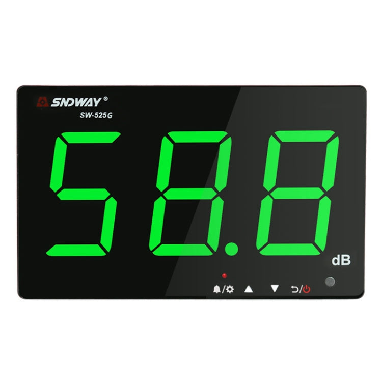 SNDWAY Wandmontierte 30~130dB Großbild Digitalanzeige Geräusch-Dezibel-Messgeräte, SW525B mit Speicher + USB, SW526A 18 Zoll Display, SW525G mit Speicher + USB Grün