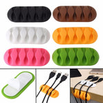 10 PCS Pasteable Five-hole TPR Wire Storage Organizer Data Cable Holder