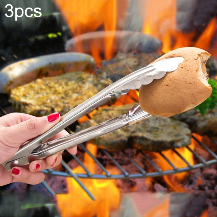 3er-Pack 9 Zoll Edelstahlzange Lebensmittelzange Grillzange Backwerkzeuge, Grillzange