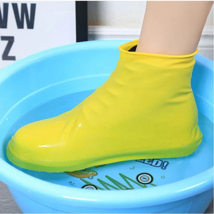 2 Paar Wasserdichte Überschuhe Regencape Rutschfest Wiederverwendbare Silikon-Einlegesohlen Schuhüberzug Regenschuhe Abdeckung, L