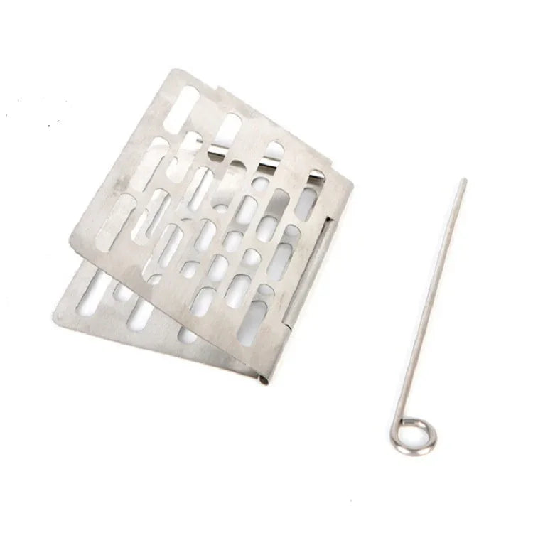 Klappbares Grillnetz aus Edelstahl Tragbares Grillzubehör für Picknick, S 15x10.3CM, M 22.6x15.8CM, L 35.8x20CM