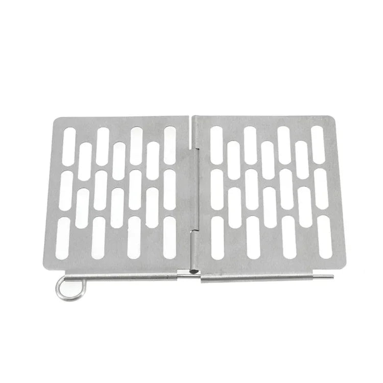 Klappbares Grillnetz aus Edelstahl Tragbares Grillzubehör für Picknick, S 15x10.3CM, M 22.6x15.8CM, L 35.8x20CM
