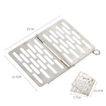 Klappbares Grillnetz aus Edelstahl Tragbares Grillzubehör für Picknick, S 15x10.3CM, M 22.6x15.8CM, L 35.8x20CM
