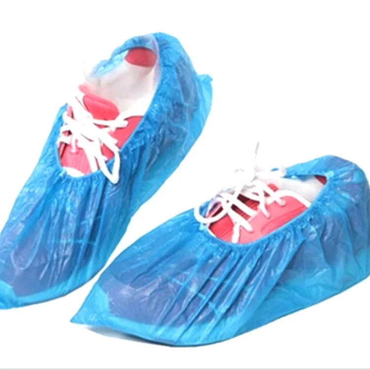 100 Stk. Regenwetter Einweg Plastik CPE Verdickte Überziehschuhe, 3g