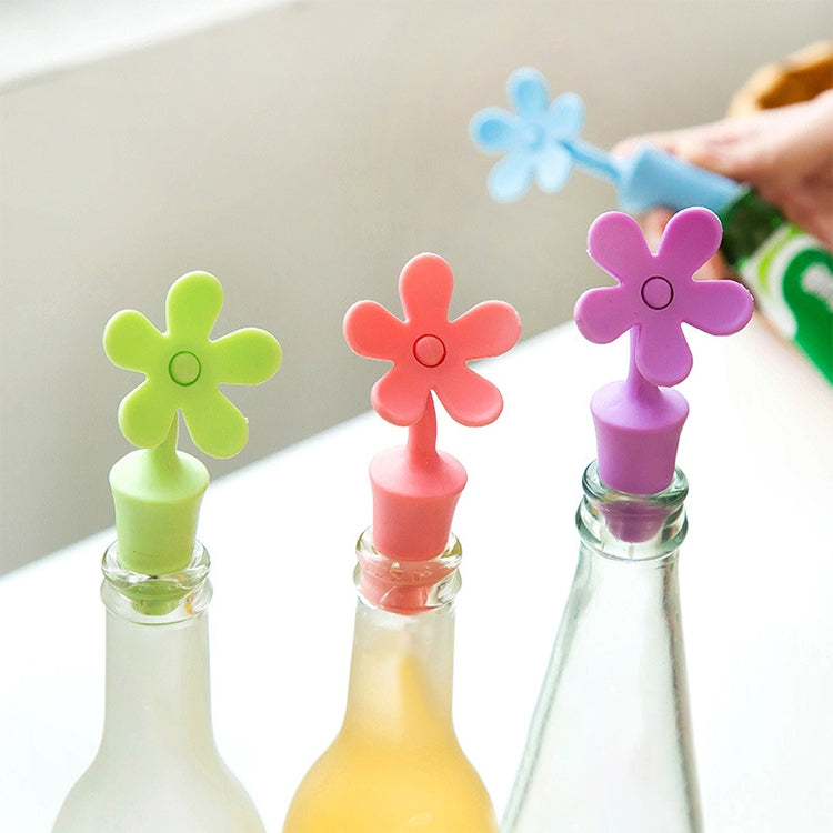 5 PCS Silicone Wine Stopper Flower Beer Stopper, 5 PCS Flower Shape(Purple), 5 PCS Flower Shape(Red), 5 PCS Flower Shape(Blue)