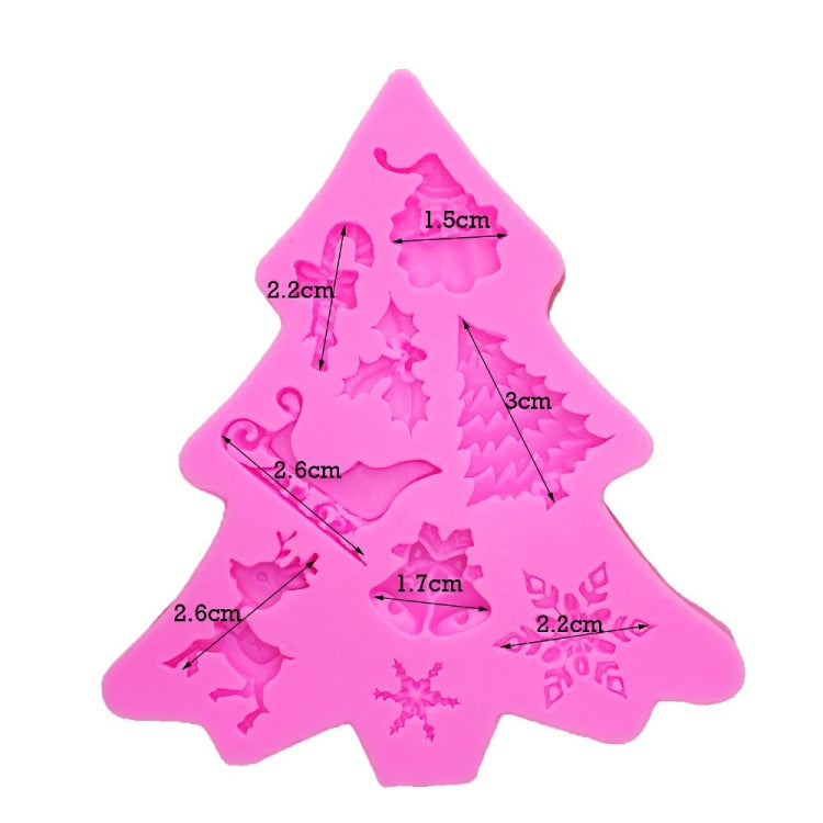 Weihnachtsbaum-Fondant-Silikonform, Kuchen-Schokoladen-Keks-Dekorationswerkzeug, Weihnachtsbaumform
