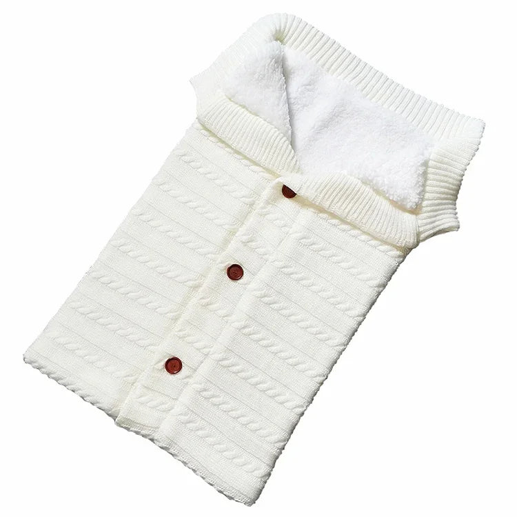 Warmer, weicher Strick-Babyschlafsack aus Baumwolle für Neugeborene