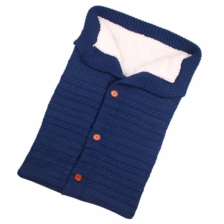 Warmer, weicher Strick-Babyschlafsack aus Baumwolle für Neugeborene