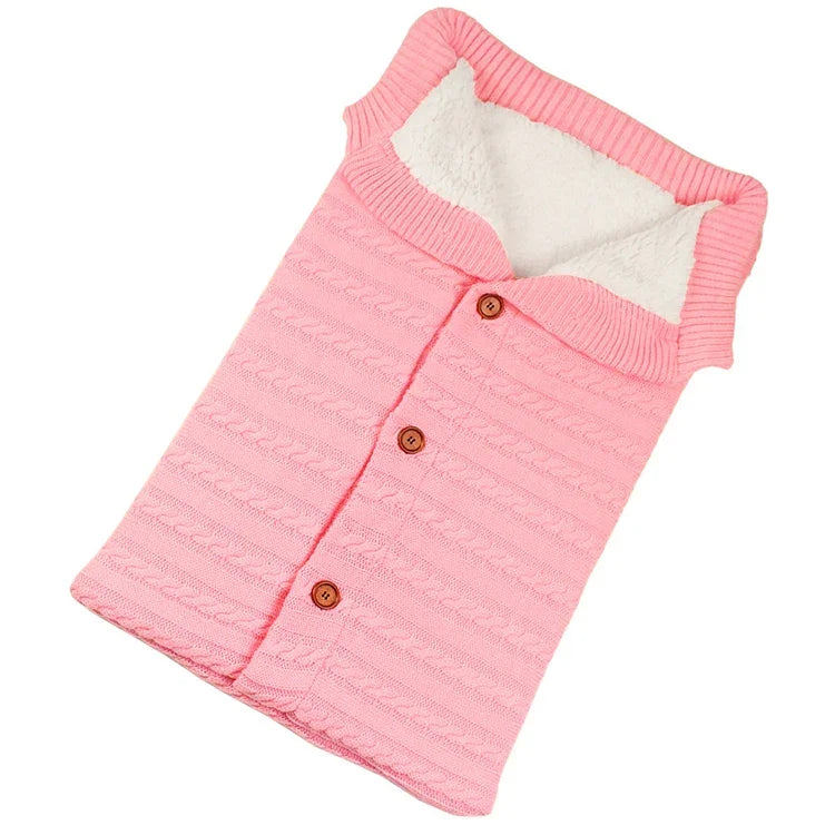 Warmer, weicher Strick-Babyschlafsack aus Baumwolle für Neugeborene