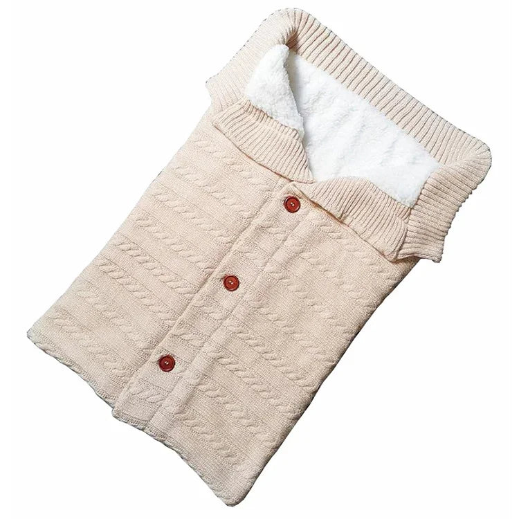 Warmer, weicher Strick-Babyschlafsack aus Baumwolle für Neugeborene