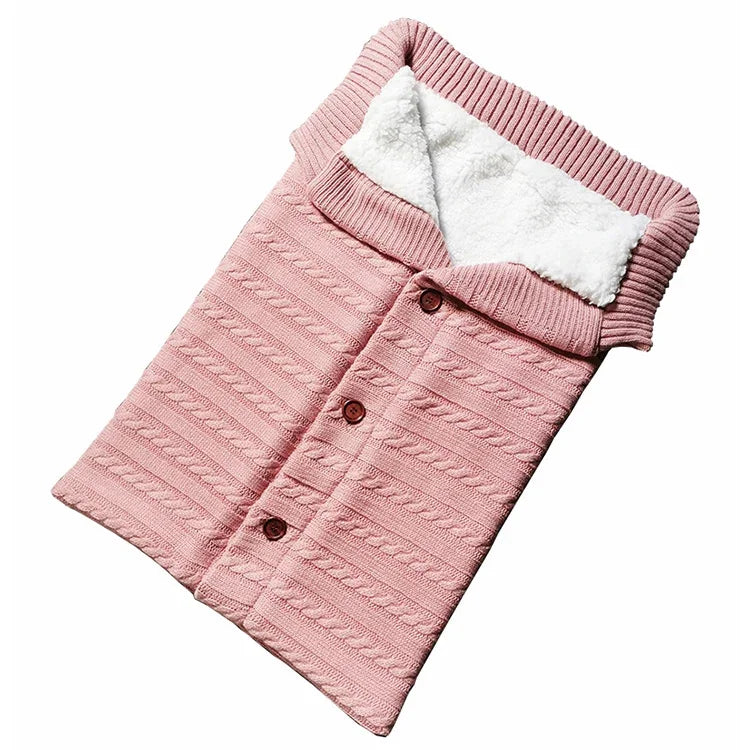 Warmer, weicher Strick-Babyschlafsack aus Baumwolle für Neugeborene