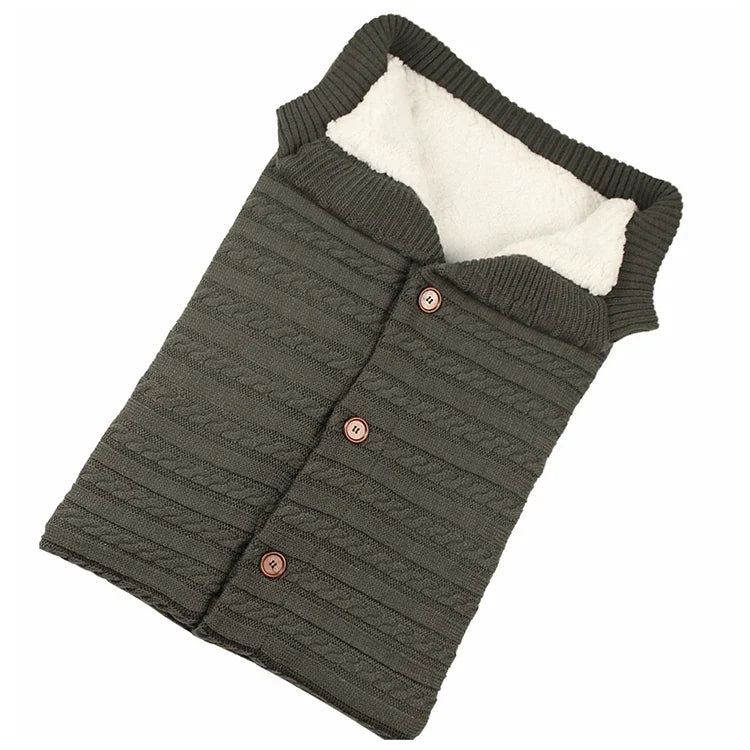 Warmer, weicher Strick-Babyschlafsack aus Baumwolle für Neugeborene