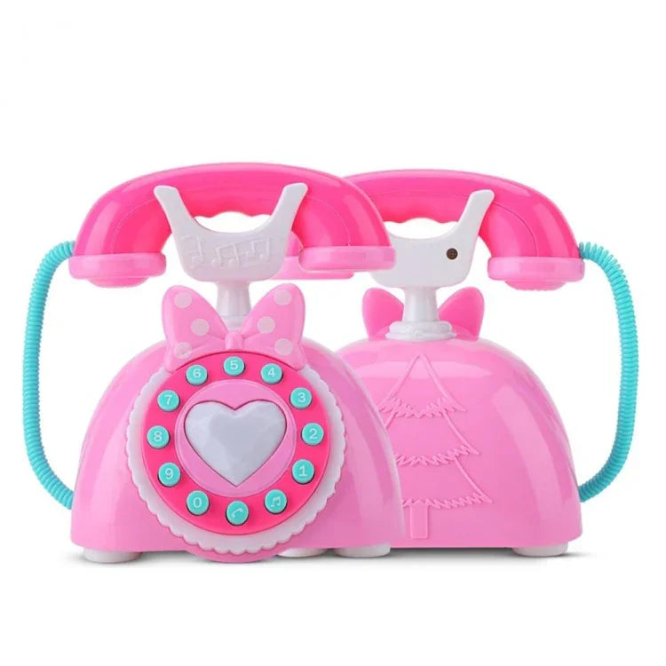 Retro-Telefon-Spielzeug mit Musik, Cartoon-Hintergrundmusik und Puzzle-Spielzeug für die frühe Kindheit.