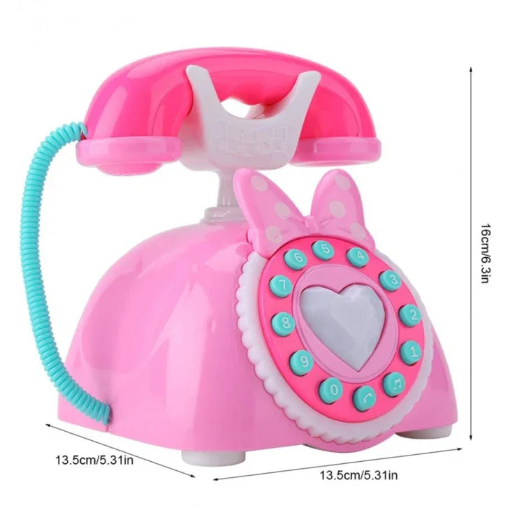 Retro-Telefon-Spielzeug mit Musik, Cartoon-Hintergrundmusik und Puzzle-Spielzeug für die frühe Kindheit.