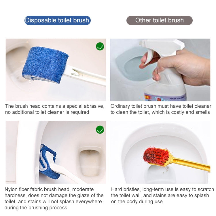 Toilettenbürste Einweg, Weiche Borsten, Ohne tote Winkel, Weiß, Schwarz, Blau, Grün