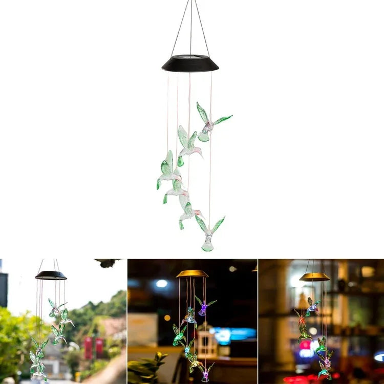 Creative Electronics Solar LED Kolibri-Windspiel Licht Sieben Farben, Kolibri