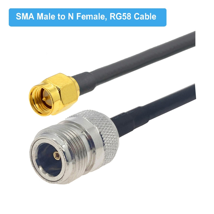 SMA Stecker zu N Buchse RG58 Koaxial Adapterkabel, SMA Stecker zu N Buchse 0,5m, SMA Stecker zu N Buchse 1m, SMA Stecker zu N Buchse 1,5m, SMA Stecker zu N Buchse 3m, SMA Stecker zu N Buchse 5m, SMA Stecker zu N Buchse 10m
