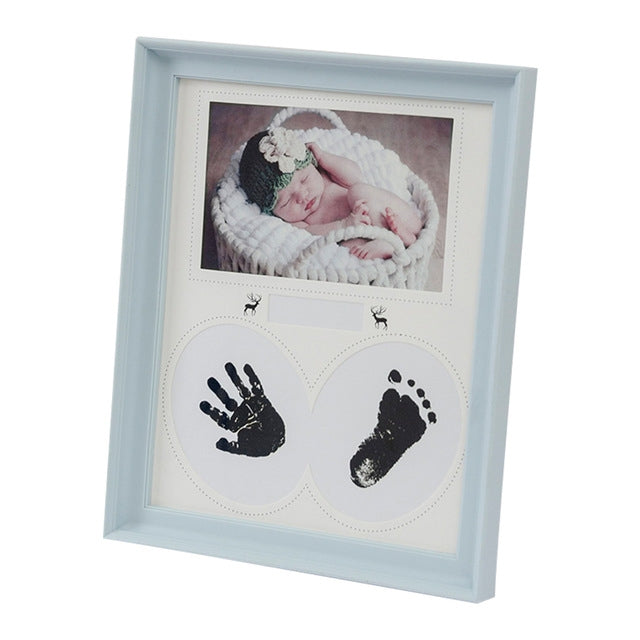 Schreibtisch Hängender Bilderrahmen PVC Baby Fuß Handabdruck Stempelkissen Schlafzimmer Wand Geburtstag Bilder Alben
