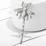 2 Stück Retro-Haaraccessoires, modische, elegante, matte Bienen-Haarspangen