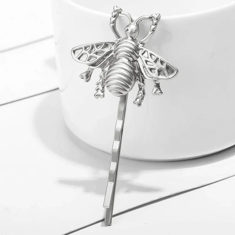 2 Stück Retro-Haaraccessoires, modische, elegante, matte Bienen-Haarspangen