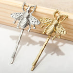 2 Stück Retro-Haaraccessoires, modische, elegante, matte Bienen-Haarspangen