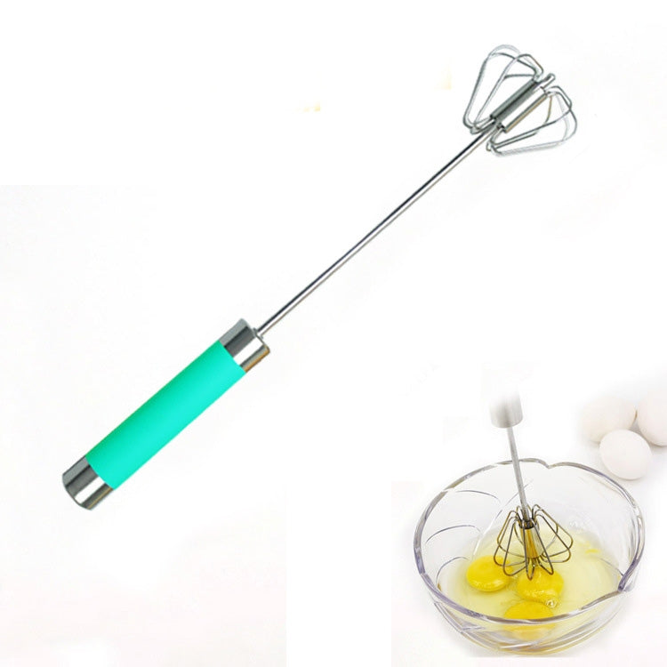 Edelstahl Halbautomatischer Rühr-Schneebesen, 30cm, zufällige Farbauswahl, Eierschläger