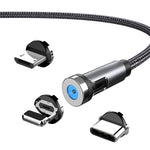 CC56 Staubstecker Drehbarer Magnetdraht, Kabellänge: 2m, 2m Android-Kopf, 2m Micro-USB, 2m Typ-C-Kopf, 2m 8-Pin-Kopf, 2m Leine+Drei Köpfe, 2m + 8Pin + Typ-C/USB-C + Micro USB, 2m Leine