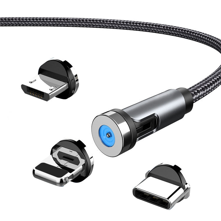 CC56 Staubstecker Drehbarer Magnetdraht, Kabellänge: 2m, 2m Android-Kopf, 2m Micro-USB, 2m Typ-C-Kopf, 2m 8-Pin-Kopf, 2m Leine+Drei Köpfe, 2m + 8Pin + Typ-C/USB-C + Micro USB, 2m Leine