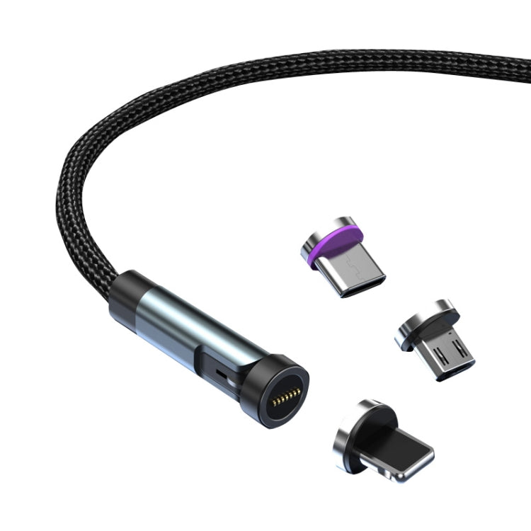 CC57 540 Grad drehbares magnetisches Schnelllade-Datenkabel, 1m + 8 Pin + Type-C/USB-C + Micro USB + Rot, 1m + Type-C/USB-C + Micro USB + Schwarz, 2m + Type-C/USB-C + Micro USB + Rot, 2m + Type-C/USB-C + Micro USB + Schwarz