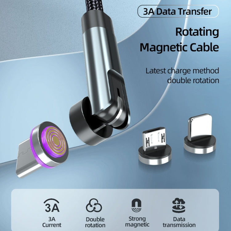CC57 540 Grad drehbares magnetisches Schnelllade-Datenkabel, 1m + 8 Pin + Type-C/USB-C + Micro USB + Rot, 1m + Type-C/USB-C + Micro USB + Schwarz, 2m + Type-C/USB-C + Micro USB + Rot, 2m + Type-C/USB-C + Micro USB + Schwarz