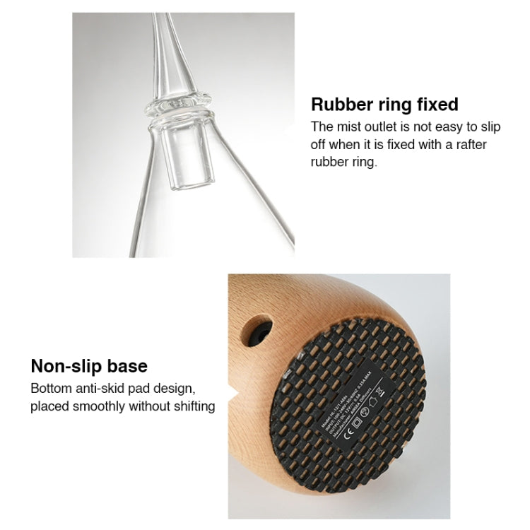 Wasserloser Diffusor Ätherisches Öl Spray Holz Glas Aromatherapie Luftbefeuchter, AU-Stecker, UK-Stecker, EU-Stecker