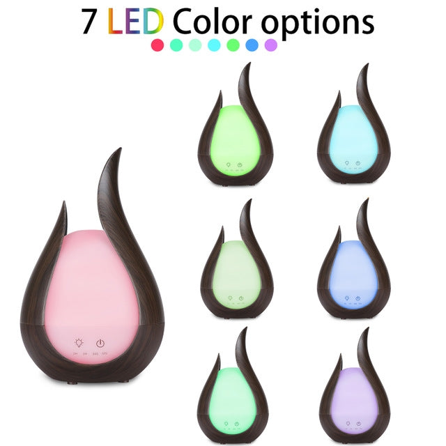 200ml Ultraschall Luftbefeuchter Aroma Ätherisches Öl Diffusor 7 Farben LED Nachtlicht Kühler Nebel-Macher, UK-Stecker, EU-Stecker