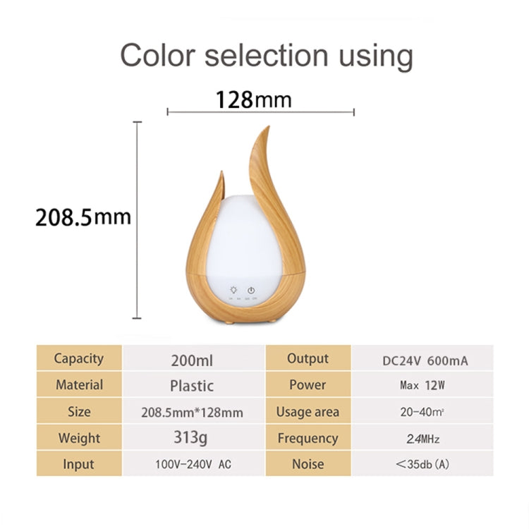 200ml Ultraschall Luftbefeuchter Aroma Ätherisches Öl Diffusor 7 Farben LED Nachtlicht Kühler Nebel-Macher, UK-Stecker, EU-Stecker