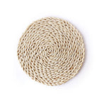 2 Stück rutschfeste, handgewebte Tischsets aus Naturmais, verdickt, isoliert, hitzebeständig, als Untersetzer und Topfuntersetzer, rund, 10 cm, rund, 22 cm, rund, 35 cm