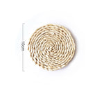 2 Stück rutschfeste, handgewebte Tischsets aus Naturmais, verdickt, isoliert, hitzebeständig, als Untersetzer und Topfuntersetzer, rund, 10 cm, rund, 22 cm, rund, 35 cm