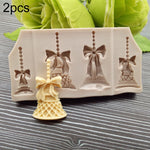 2 Stück Weihnachtsglocken Schokolade Süßigkeiten Kekse Kuchen Dekorationswerkzeuge DIY Backen Fondant Lebensmittelqualität Silikonform, Weihnachtsglocken