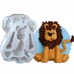 2 STK 3D Tierform Silikonform Fondant Kuchen Keksformen, 3D Tierform(Löwe)