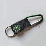 5 Stk. Outdoor-Karabiner aus Aluminiumlegierung, Mini, praktisch, mit Kompass und Schlüsselring, zufällige Farbauswahl