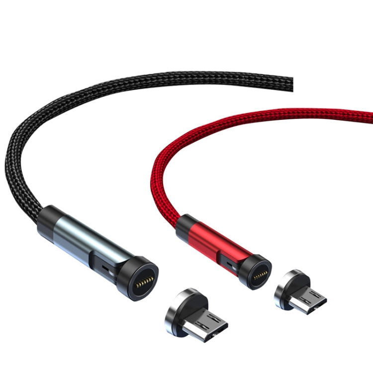 CC57 540 Grad drehbares magnetisches Schnelllade-Datenkabel, 1m + Micro USB + Rot, 2m + Micro USB + Rot, 1m + Micro USB + Schwarz, 2m + Micro USB + Schwarz