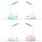 Cartoon Katzen Design LED Augenschutz Leselampe USB Wiederaufladbare Schreibtischlampe, Blau, Weiß, Grün, Pink