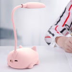 Cartoon Katzen Design LED Augenschutz Leselampe USB Wiederaufladbare Schreibtischlampe, Blau, Weiß, Grün, Pink