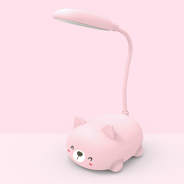 Cartoon Katzen Design LED Augenschutz Leselampe USB Wiederaufladbare Schreibtischlampe, Blau, Weiß, Grün, Pink