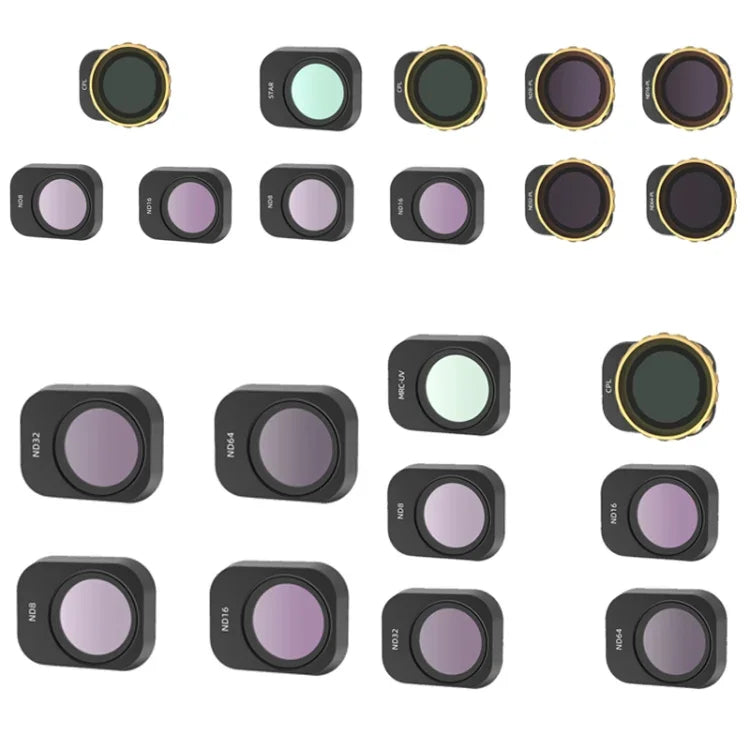 JSR Filter für Mini 3 Pro Kamera: 3-in-1 CPL+ND8+ND16, 4-in-1 Stern+CPL+ND8+ND16, 4-in-1 ND8+ND16+ND32+ND64, 4-in-1 ND8-PL+ND16-PL+ND32-PL+ND64-PL, 6-in-1 UV+CPL+ND8+ND16+ND32+ND64