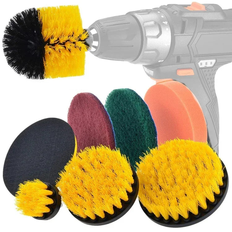19-in-1-Haushalts-Nylon-Sechskant-Bürstenpads für elektrische Bohrmaschinen, Scheuer- und Schleifscheiben-Sets, 19 in 1