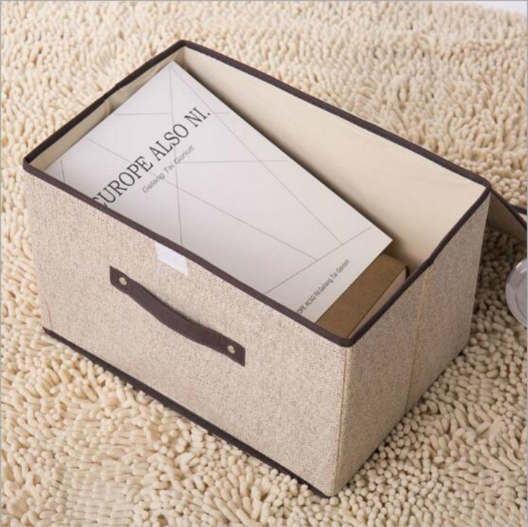 2-in-1 Baumwollstoff-Würfel-Aufbewahrungsbox Stickerei Wäschekorb Schrank Vitrinenhalter Spielzeug-Organizer