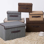 2-in-1 Baumwollstoff-Würfel-Aufbewahrungsbox Stickerei Wäschekorb Schrank Vitrinenhalter Spielzeug-Organizer